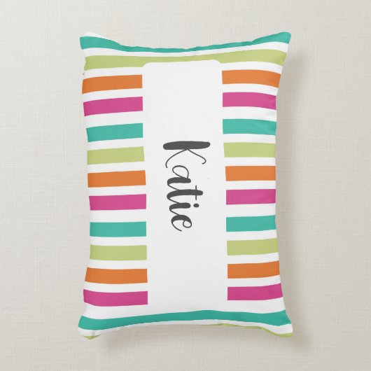 Regenboog pastel kleuren retro verticale strepen accent kussen (Voorkant(Verticaal))