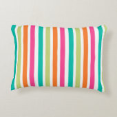 Regenboog pastel kleuren retro verticale strepen accent kussen (Achterkant)