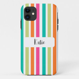 Regenboog pastel kleuren retro verticale strepen Case-Mate iPhone case