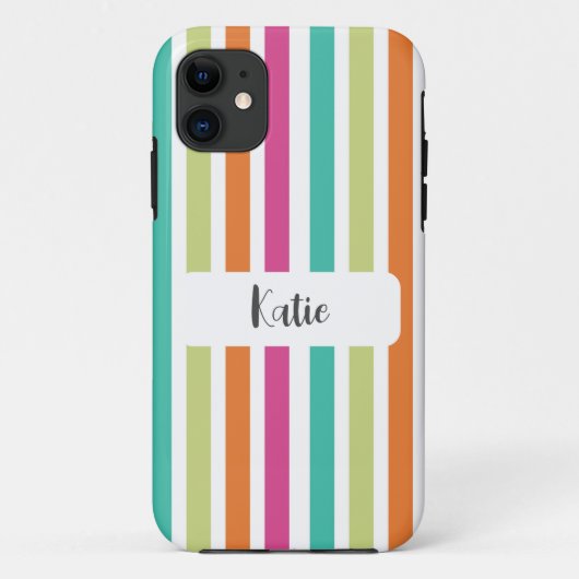 Regenboog pastel kleuren retro verticale strepen Case-Mate iPhone case (Achterkant)