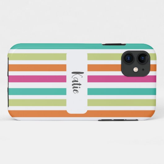 Regenboog pastel kleuren retro verticale strepen Case-Mate iPhone case (Achterkant (horizontaal))
