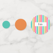 Regenboog pastel kleuren retro verticale strepen confetti (Voorkanten)