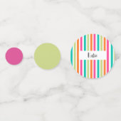 Regenboog pastel kleuren retro verticale strepen confetti (Achterkanten)