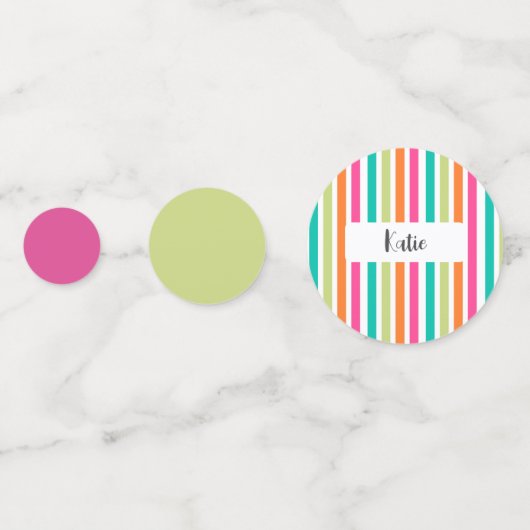 Regenboog pastel kleuren retro verticale strepen confetti (Achterkanten)