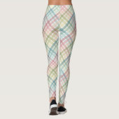 Regenboog pastel kleurrijk geruite patroon leggings (Achterkant)