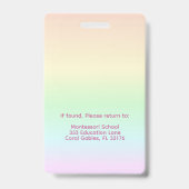 Regenboog Pastel Leraren ID-badge | Aangepaste naa Badge (Achterkant)