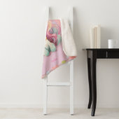 Regenboog pastel Lila Kawaii eenhoorn met naam Sherpa Deken (In situ)