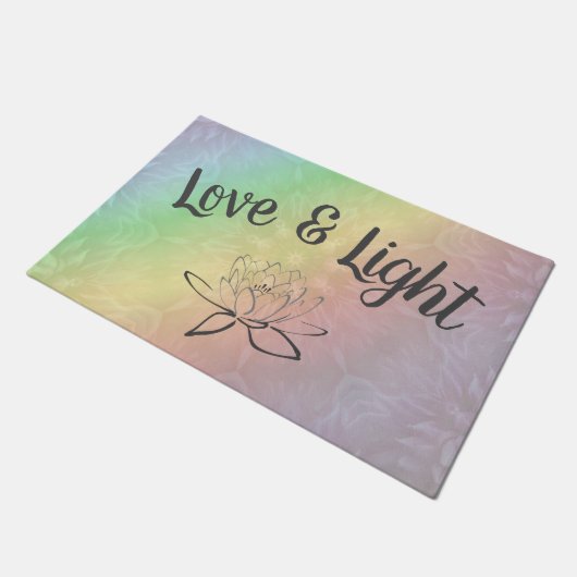 Regenboog pastel Love & Lighta Deurmat (Schuin)
