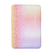 Regenboog Pastel Meisjesachtige Glitter Metaal Mon Badmat (Voorkant Verticaal)