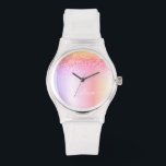 Regenboog Pastel Meisjesachtige Glitter Metaal Mon Horloge<br><div class="desc">Regenboog Pastel Nep Folie Metaalachtige Glitter Glans Metaal Monogram Naam Horloge. Dit is het perfecte afstudeer-,  verjaardags-,  trouw-,  bruidsmeisjes-,  jubileum-,  baby shower- of vrijgezellenfeest cadeau voor iemand die van glamour luxe en chic stijlen houdt.</div>