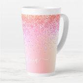 Regenboog Pastel Meisjesachtige Glitter Metaal Mon Latte Mok (Rechterhoek)