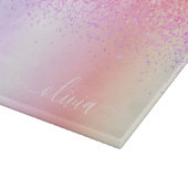 Regenboog Pastel Meisjesachtige Glitter Metaal Mon Snijplank (Hoek)