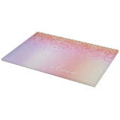 Regenboog Pastel Meisjesachtige Glitter Metaal Mon Snijplank (Hoek)