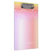 Regenboog Pastel Meisjesachtige Glitters Metaal Mo Klembord (Rechts)