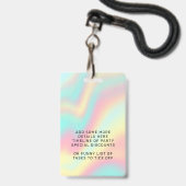 Regenboog Pastel Sweet 16 VIP-Pas Lanyard Badge (Achterkant met lanyard)