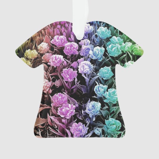 Regenboog Pastel Tulpen Jurk Ornament (voorkant)