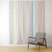 Regenboog pastel zigzag lijnen figuur wandkleed (In situ)