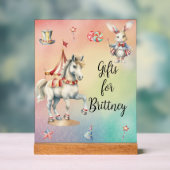 Regenboog Pasteldieren Verjaardagscadeaus Acryl Bord (Neutraal)