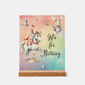 Regenboog Pasteldieren Verjaardagscadeaus Acryl Bord (Voorkant)