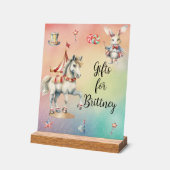 Regenboog Pasteldieren Verjaardagscadeaus Acryl Bord (Hoek)