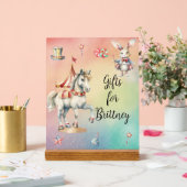 Regenboog Pasteldieren Verjaardagscadeaus Acryl Bord (Huwelijk)