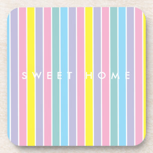 Regenboog Pastelkleur strip  Bier Onderzetter