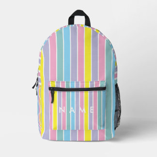 Regenboog Pastelkleurige strook Bedrukte Rugzak