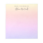 Regenboog  pastelverloop gepersonaliseerd notitieblok (Voorkant)