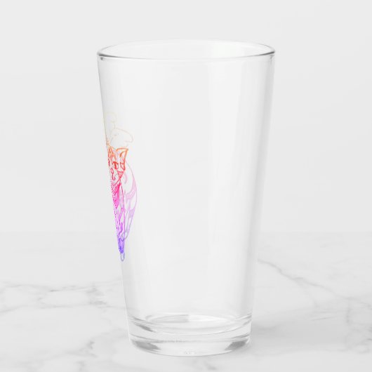 Regenboog Patroon kat Glas (Links)