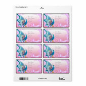 Regenboog pauw monogram etiket (Full Sheet)