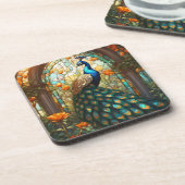 Regenboog Peacock Drank Coaster Set Bier Onderzetter (Linkerzijde)