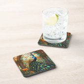 Regenboog Peacock Drank Coaster Set Bier Onderzetter (Rechterzijde)