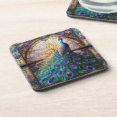 Regenboog Peacock Drank Coaster Set Bier Onderzetter (Linkerzijde)