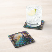 Regenboog Peacock Drank Coaster Set Bier Onderzetter (Rechterzijde)