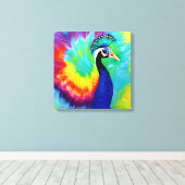 Regenboog Peacock Stretched Canvas (Insitu (Houten vloer))
