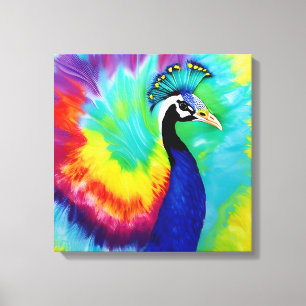 Regenboog Peacock Stretched Canvas