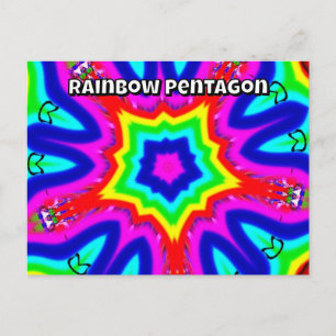 Regenboog Pentagon (je kan de woorden veranderen) Briefkaart