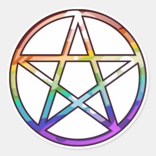 Regenboog Pentagram Sticker
