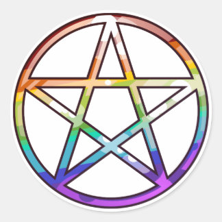 Regenboog Pentagram Sticker
