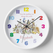 Regenboog Peter het Konijn en Vrienden Wandklok (Voorkant)