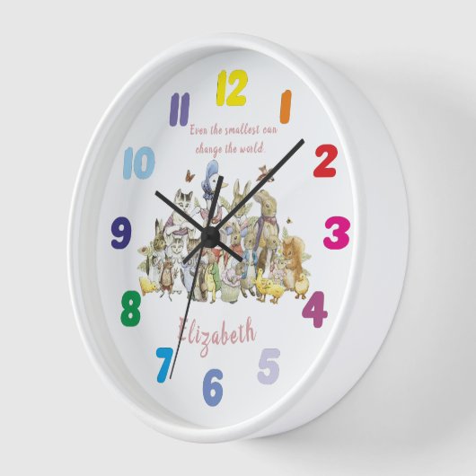 Regenboog Peter het Konijn en Vrienden Wandklok (Hoek)