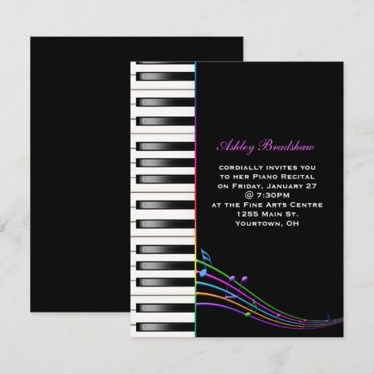 Regenboog Piano Overweging Kaart (Voorkant / Achterkant)