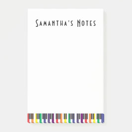 Regenboog piano toetsen, verticaal post-it® notes