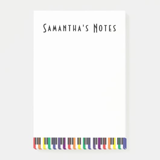 Regenboog piano toetsen, verticaal post-it® notes (Voorkant)