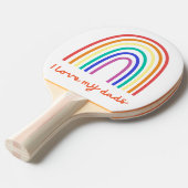 Regenboog Ping Pong Batje (Voorkant Gekanteld)
