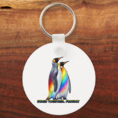 Regenboog Pinguïn Pride Staan Samen Sleutelhanger (Voorkant)