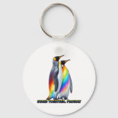 Regenboog Pinguïn Pride Staan Samen Sleutelhanger (Achterkant)