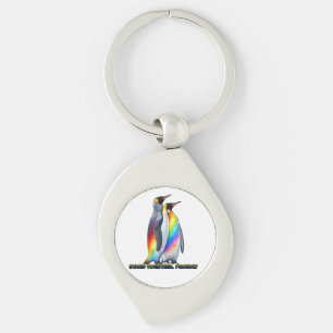 Regenboog Pinguïn Pride Staan Samen Sleutelhanger
