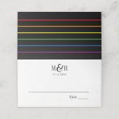 Regenboog Pinstripe Pride Bruiloft | Plaatskaart Plaatskaartje (Buitenkant ongevouwen)