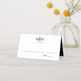 Regenboog Pinstripe Pride Bruiloft | Plaatskaart Plaatskaartje